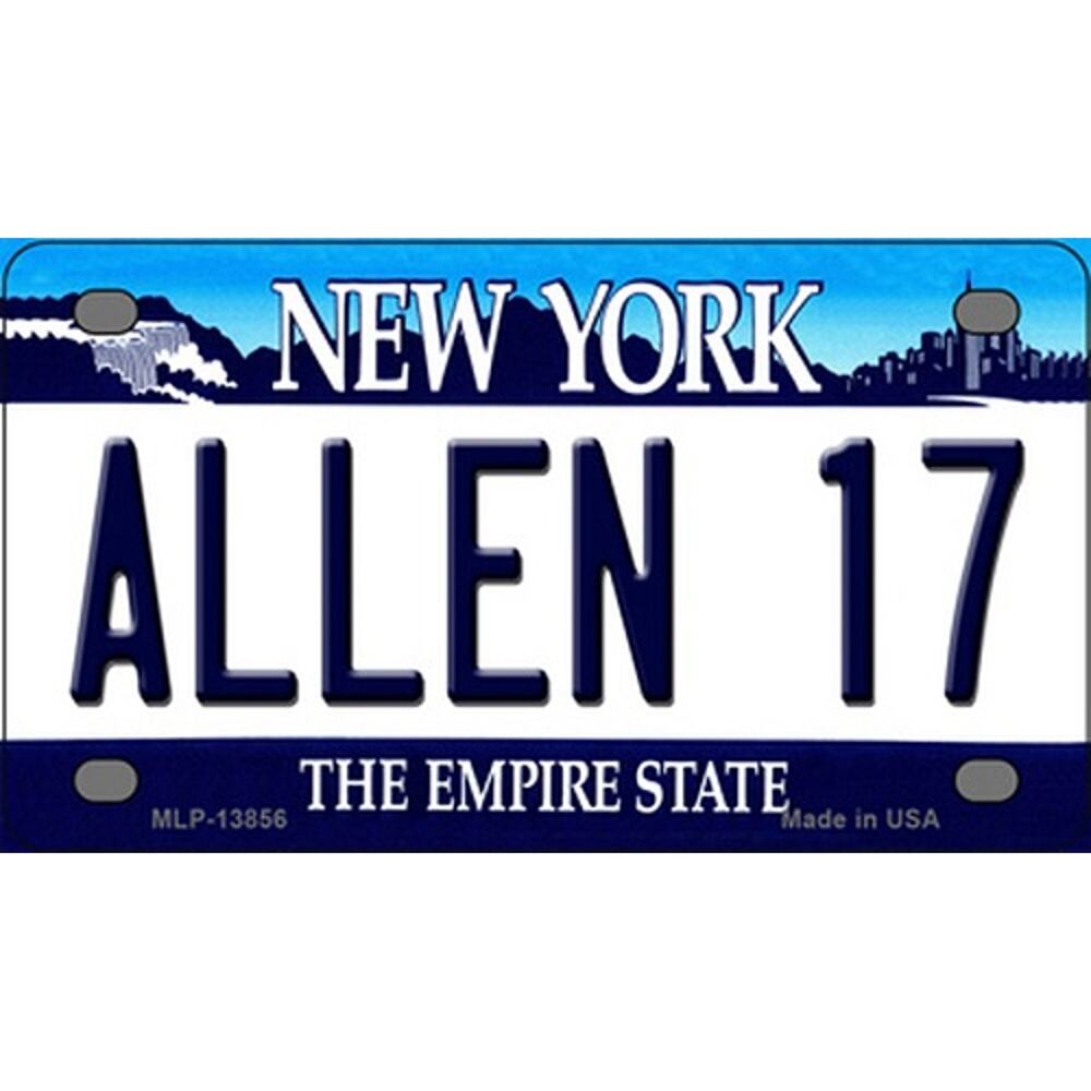 NFL Buffalo Bills License Plate Aleen 17 Tag Metal White Sign Retro NY Logo